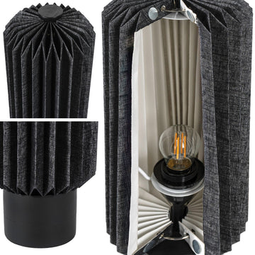 Banks 15.75" Modern Minimalist Paper Pleated Column Accent LED Table Lamp
